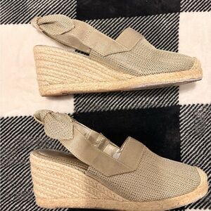 Lauren Ralph Lauren Helma Wedge Espadrille Sandals Size 6 Beige/Natural